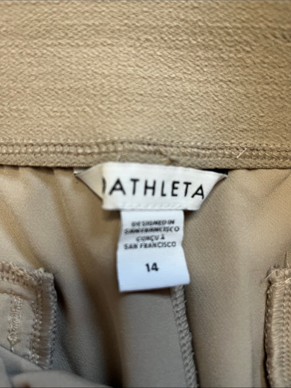 Athleta Endless High Rise Cargo Pants Tan Women’s Size 14 EUC - Picture 8 of 10